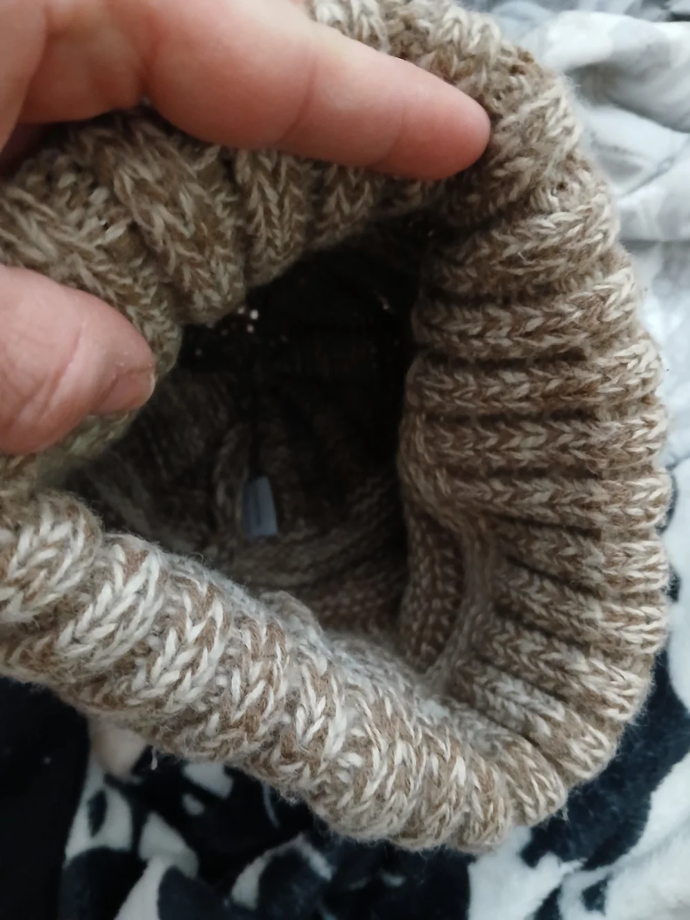 C.C Kids Knit Beanie Hat in Brown and Cream